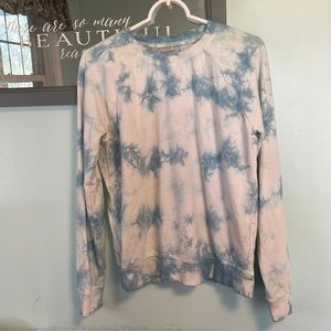 Lucky Brand tie dye crew neck sweatshirt size S blue/white